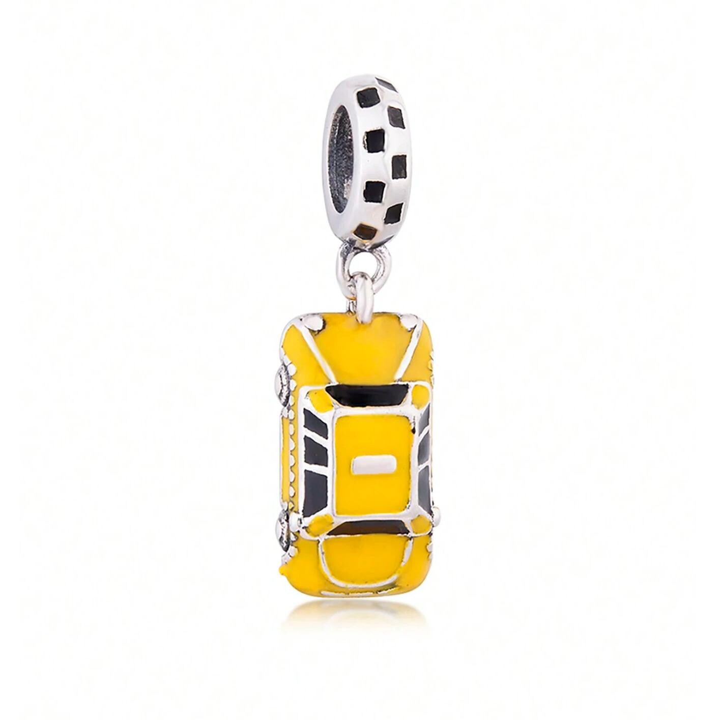 Yellow Taxi Dangle Car Charm, for Pandora Charm Bracelet, 925