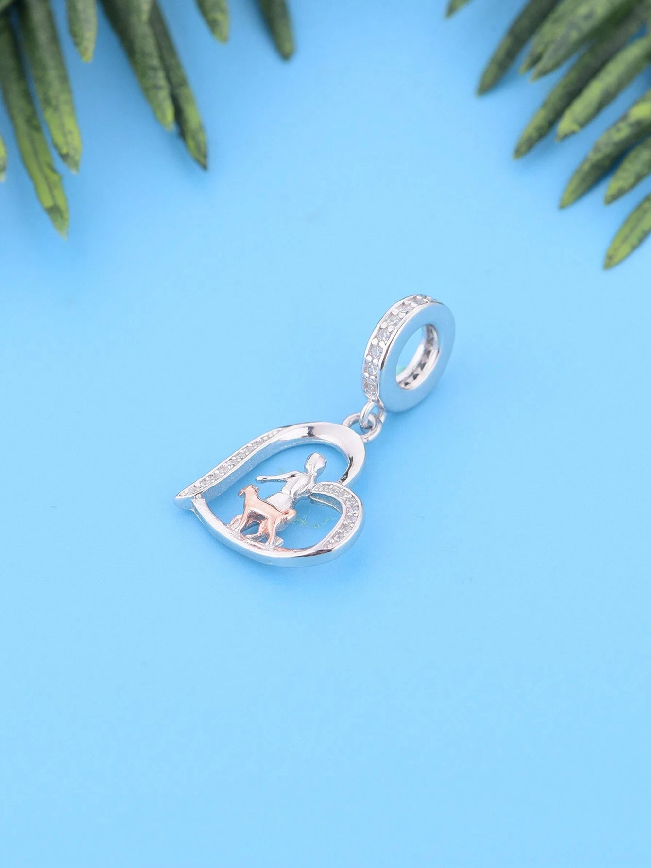 Ciondolo Ragazza che abbraccia il cavallo, in argento Sterling 925, per braccialetti Pandora, compatibile con i charm Pandora, charm per braccialetti Pandora - Italia