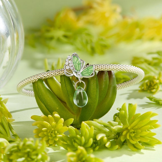 Buy Green Water Drop Butterfly Positioning Spacer Charm, Charms