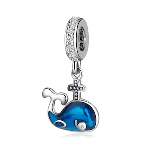 Blue Whale Charm, For Pandora Charm Bracelet, 925 Sterling Silver Charms, Charms for Pandora Bracelet, Fit Pandora Charms