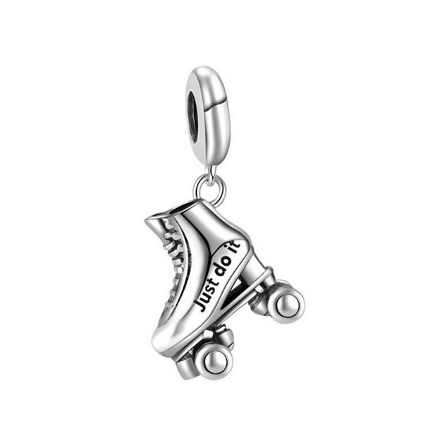 Breloque Just Do It pour patins à roulettes, breloques pour bracelet, breloques en argent sterling 925, breloques pour bracelet Pandora, breloques Fit Pandora