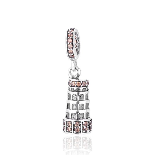 Charms for Pandora Bracelet, 925 Sterling Silver Charms, Fit Pandora Charms, Charms for Bracelet, Leaning Tower of Pisa Charm