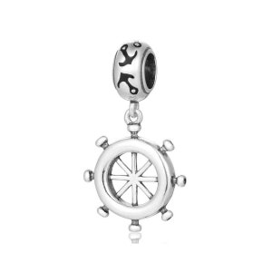 The Helm Charm, Ship Wheel Charm, Charms for Pandora Bracelet, Fit Pandora Charms, 925 Sterling Silver Charms, For Pandora Charm Bracelet
