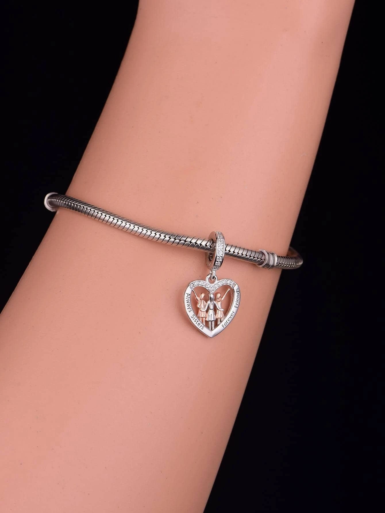 925スターリングシルバーの女の子ペンダントチャームネックレスキッドファインジュエリーギフト用女性用彼女