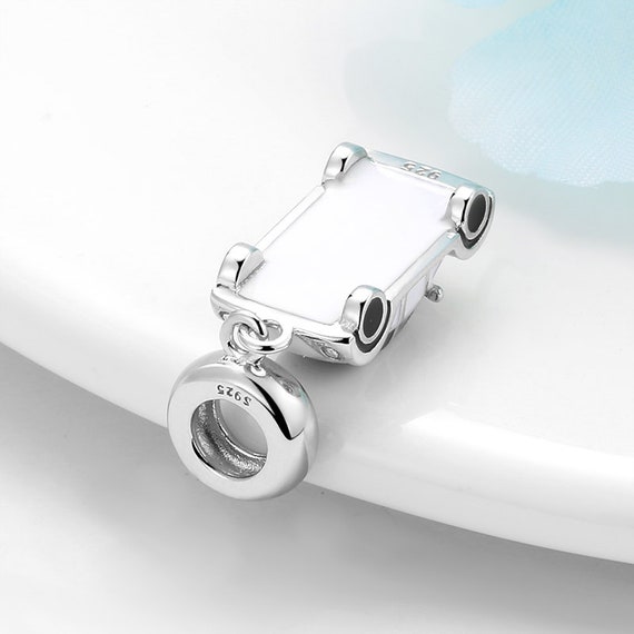 Beetle Car Charm, Car Key Charm, 925 Sterling Silver Charms, for