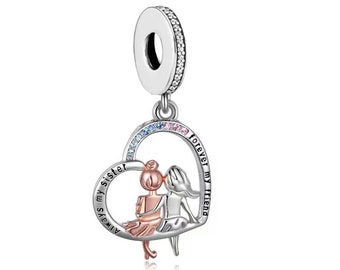 Heart Charm Pandora Rose Gold Sister Bracelet 925 Sterling Silver