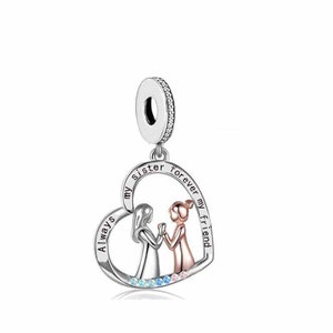 Always My Sister Forever My Friend Charm, Charms for Pandora Bracelet, Fit Pandora Charms, 925 Sterling Silver Charms