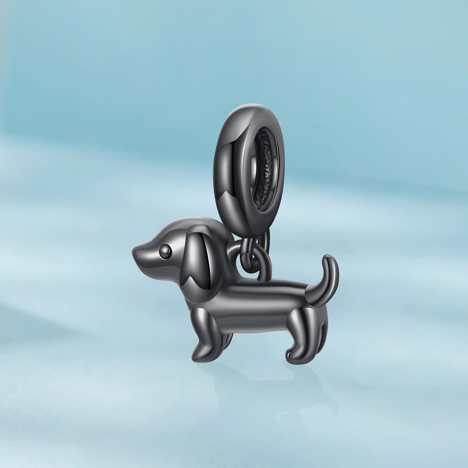 ブラックダックスフント犬チャーム、パンドラチャームブレスレット用