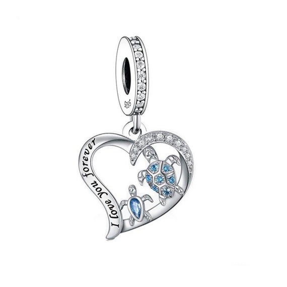 FOREVER QUEEN Mermaid Charm - 925 Sterling Silver With Blue Enamel & CZ For Bracelets