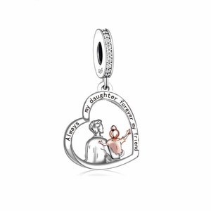 Papa hält Tochter Charm, Immer meine Tochter Charm, 925 Sterling Silber Charms, Charms für Pandora Armband, passend für Pandora Charms