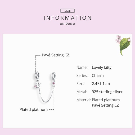 HELLO KITTY PINK BOW S925 STERLING SILVER EUROPEAN BRACELET CHARM BEAD