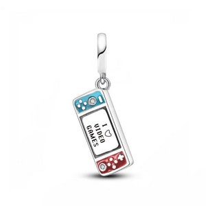 Charme de videogame I Love, amuletos para pulseira Pandora, pingentes Pandora, pingentes de prata esterlina 925, para pulseira Pandora