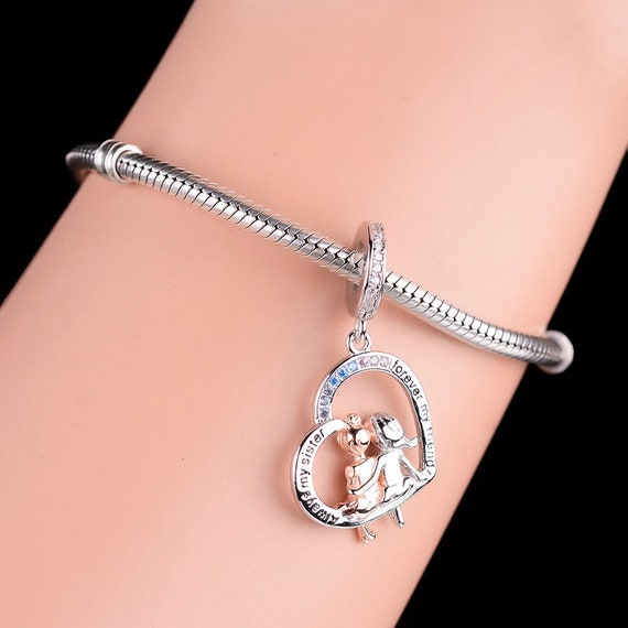 DALARAN Sterling Silver "I Love You To The Moon And Back" Heart Charm - For Bracelet Or Necklace, Wife/Mother Gift - View #8