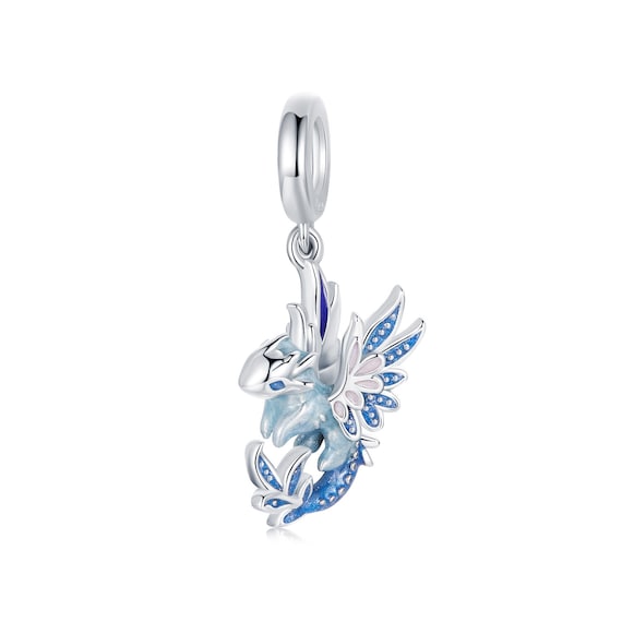 Blue Flying Dragon Charm, for Pandora Charm Bracelet, Charms for
