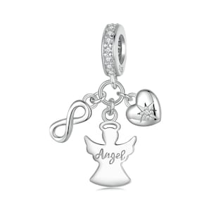 EuTengHao perline di charms ad ala d'angelo per la creazione di gioielli, kit di perline di pietra con motivo a inchiostro per la creazione di