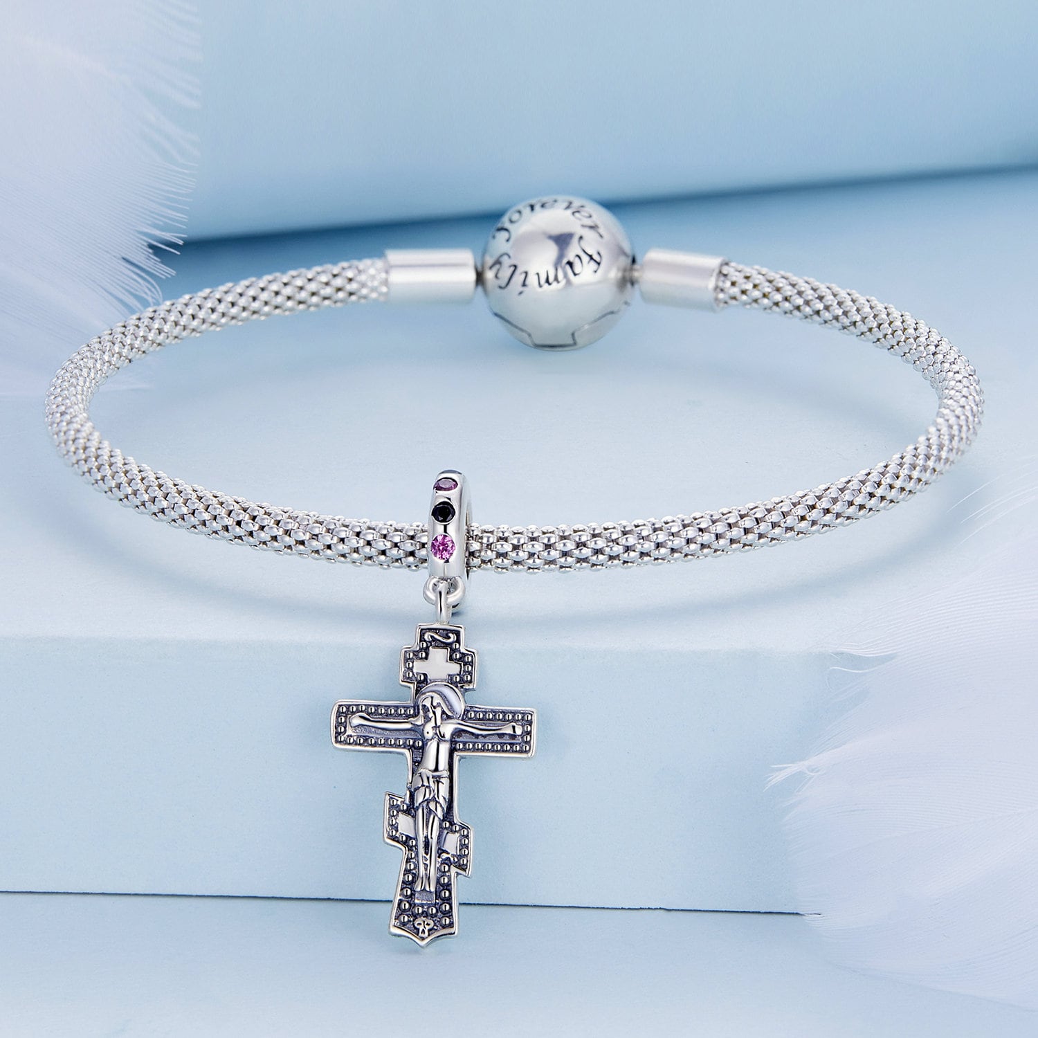 Jesus Cross Charm - Compatible with Pandora Bracelets – Planet Charms