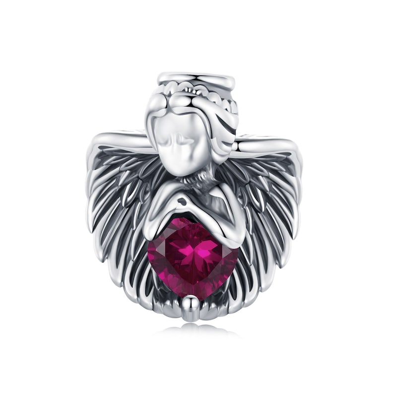 Red zircon charm angel