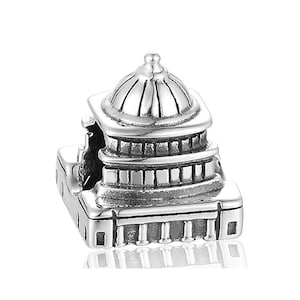 United States Capitol Charm, Capitol Building Charm, 925 Sterling Silver Charms, Fit Pandora Charms, Charms for Pandora Bracelet