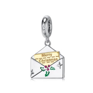 Ciondoli per bracciale, Ciondoli Pandora adatti, Ciondoli in argento sterling 925, Ciondolo per cartolina di buon Natale, Ciondoli per braccialetto Pandora