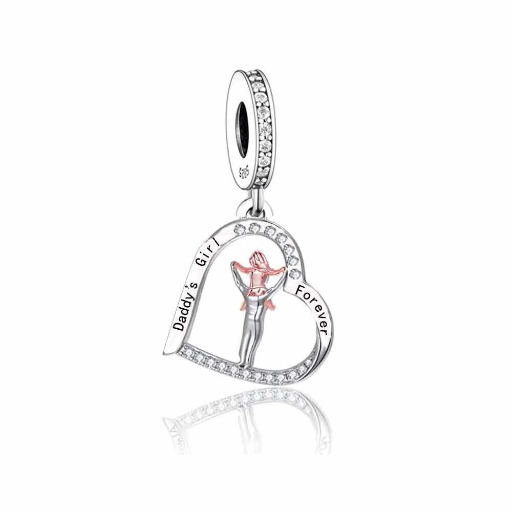 Daddy s Girl Forever Charm Dad and Daughter Charm Fit Pandora Charms Charms for Pandora Bracelet 925 Sterling Silver Charms