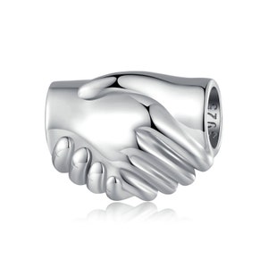 Shake Hands Friendship Charm, Charms for Pandora Bracelet, 925 Sterling Silver Charms, For Pandora Charm Bracelet, Fit Pandora Charms
