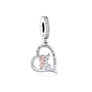 Immer meine Schwester Charm, Für immer mein Freund Charm, 925 Sterling Silber Charms, Charms für Pandora Armband, passend für Pandora Charms