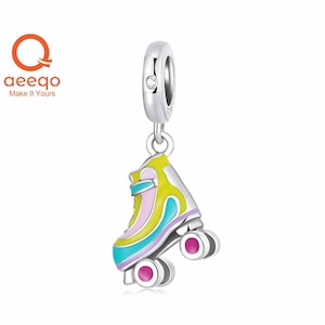 Collorful Ice-skate Shoe Charm, Roller Skate Charm, Fit Pandora Charms, 925 Sterling Silver Charms, Charms for Pandora Bracelet