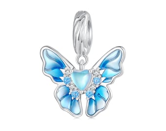 極美品☆PANDORA ブレスレット シルバー925 チャーム付き ハート 肉球 パンドラブレスレット用スターリングシルバー製ブルーの肉球ハート
