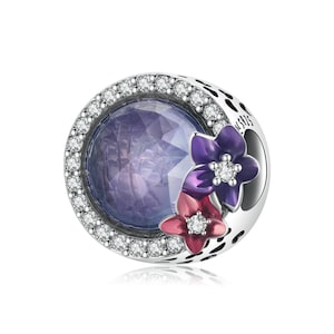 Orchid Flower Charm, For Pandora Charm Bracelet, 925 Sterling Silver Charms, Fit Pandora Charms, Charms for Pandora Bracelet