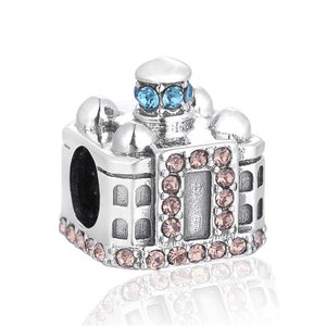 Charms for Bracelet, Fit Pandora Charms, India Taj Mahal Charm, Charms for Pandora Bracelet, 925 Sterling Silver Charms
