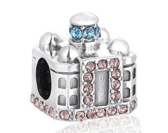 Charms for Bracelet, Fit Pandora Charms, India Taj Mahal Charm, Charms for Pandora Bracelet, 925 Sterling Silver Charms