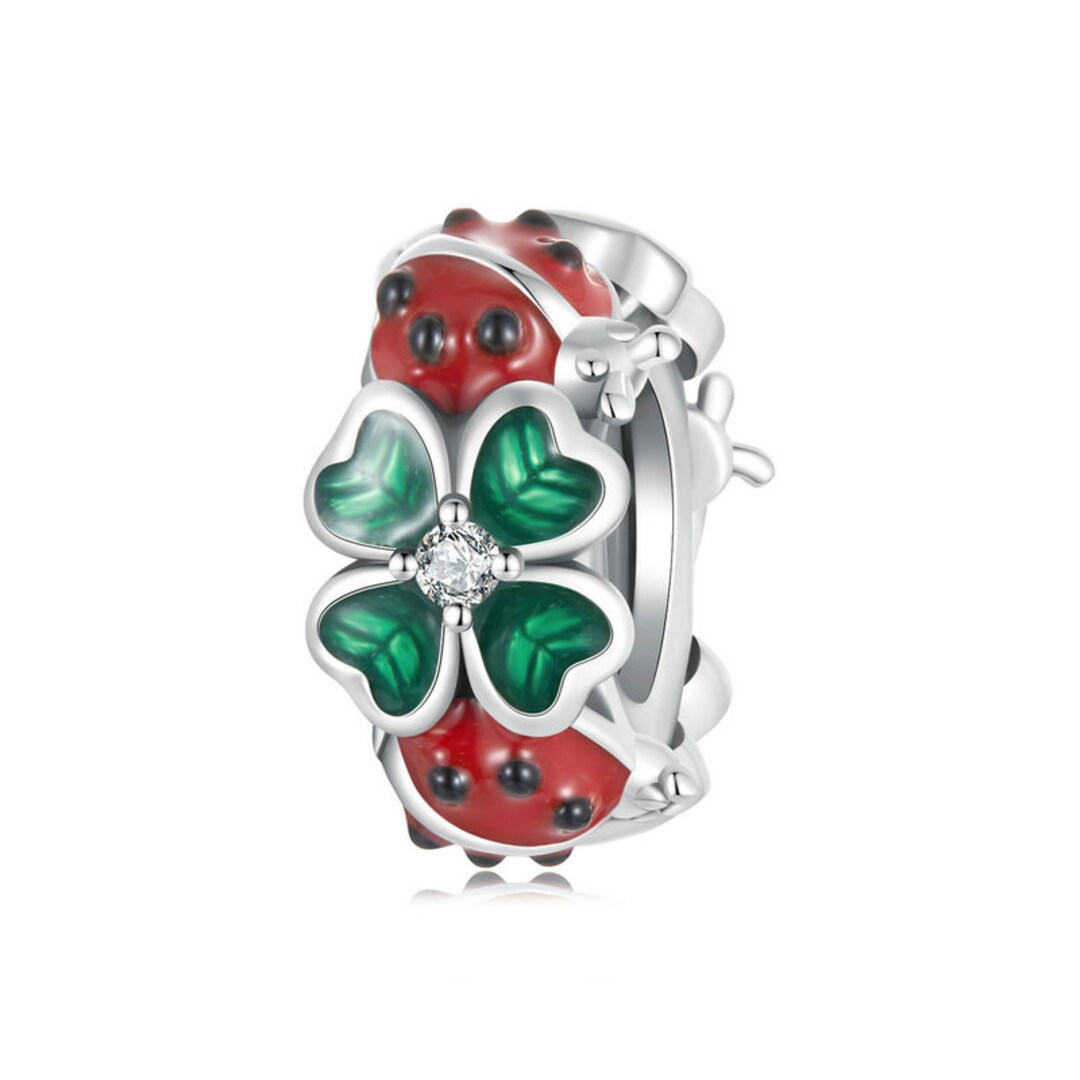 Buy Lucky Clover Flower Ladybug Spacer Charm, 925 Sterling Silver Charms,  for Pandora Charm Bracelet, Fit Pandora Charms Online in India