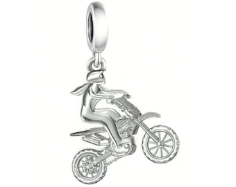 Motorcycle Racer Charm, Motocross Charm, Charms for Pandora Bracelet, 925  Sterling Silver Charms, Fit Pandora Charms