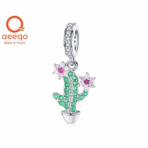 Garden Cactus Charm, Fit Pandora Charms, 925 Sterling Silver Charms, Charms for Pandora Bracelet, Charms for Bracelet