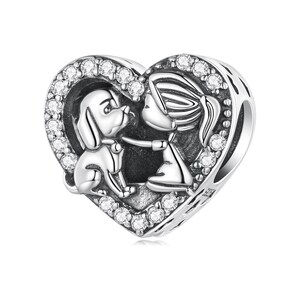 Girl and Boy Love Pet Charm, For Pandora Charm Bracelet, Charms for Pandora Bracelet, 925 Sterling Silver Charms, Fit Pandora Charms
