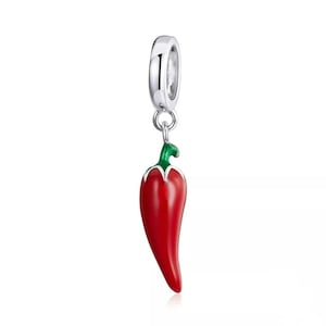 Charms for Bracelet,Little Red Pepper Pendant Charm,Fit Pandora Charms,925 Sterling Silver Charms,Charms for Pandora Bracelet