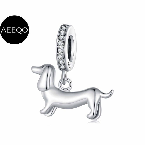 AEEQO Dachshund Dog Pendant Charm, Fit Pandora Charms, For Pandora Charm Bracelet, 925 Sterling Silver Charms, Charms for Pandora Bracelet