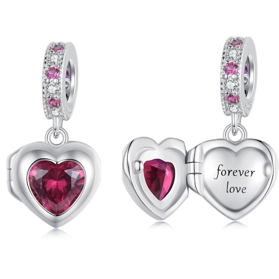 Inspired Silver Never Give Up Pink Bracelet - Sterling Silver Braided Chain With Pave Heart CZ Charm
