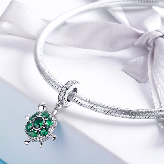 925 Sterling Silver Green Leaf Cage Pendant - CZ Round Charm For DIY Jewelry Making