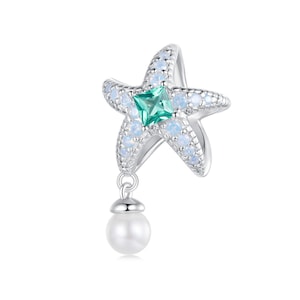Starfish with Pearl Ocean Charm, For Pandora Charm Bracelet, Fit Pandora Charms, 925 Sterling Silver Charms, Charms for Pandora Bracelet