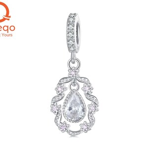 Charms for Pandora Bracelet, Fit Pandora Charms, Charms for Bracelet, Rococo Waterdrop Garland Charm, 925 Sterling Silver Charms