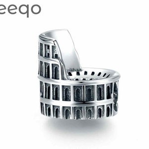 Passend für Pandora Charms, Rom Kolosseum Wahrzeichen Charm, Charms für Pandora Armband, 925 Sterling Silber Charms, Charms für Armband