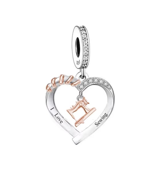 I Love Sewing Dangle Pendant Charm, Charms for Pandora Bracelet