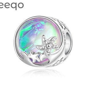 Charms for Bracelet, 925 Sterling Silver Charms, Beach & Waves Starfish Charm, Fit Pandora Charms, Charms for Pandora Bracelet