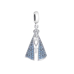 Our Lady of Aparecida Brazil Charm, 925 Sterling Silver Charms, Fit Pandora Charms, For Pandora Charm Bracelet, Charms for Pandora Bracelet