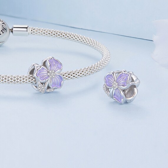 PANDORA パンドラ シルバー 925 チャーム ブレスレット パープル