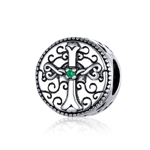 AEEQO Kreuz-Charm, 925er Sterlingsilber-Charms, für Pandora-Charm-Armband, Charms für Pandora-Armband, passend für Pandora-Charms