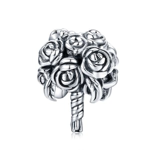 Bouquet Charm, For Pandora Charm Bracelet, Charms for Pandora Bracelet, 925 Sterling Silver Charms, Fit Pandora Charms