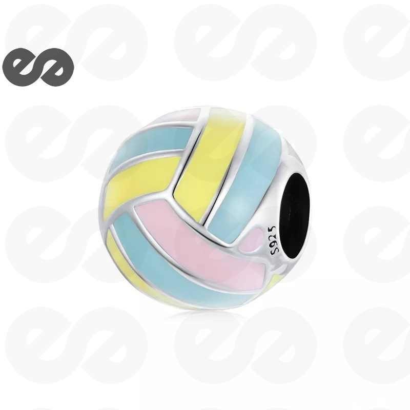 925 Sterling Silver Beach Volleyball Enamel Charm fit Pandora Etsy