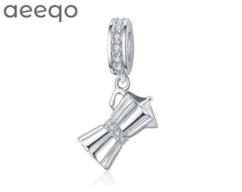 925 Sterling zilveren bedels, bedels voor Pandora armband, bedels voor armband, fit Pandora bedels, Drip Pot koffie apparatuur hanger charme